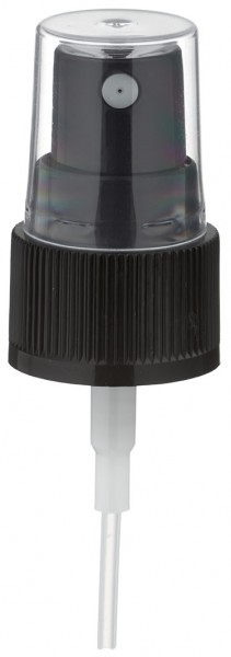 Pumpzerstäuber für 10ml Alu-Flasche schwarz mit Schutzkappe GCMI 20/410