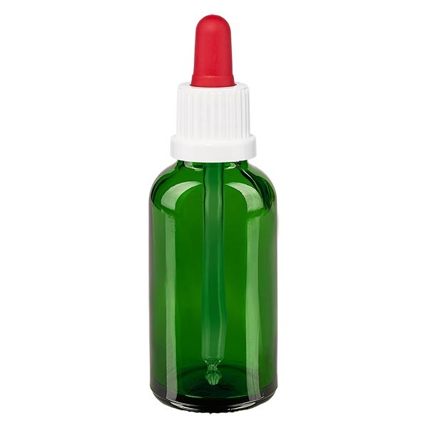 Pipettenflasche grün 30ml, Pipette weiss/rot OV