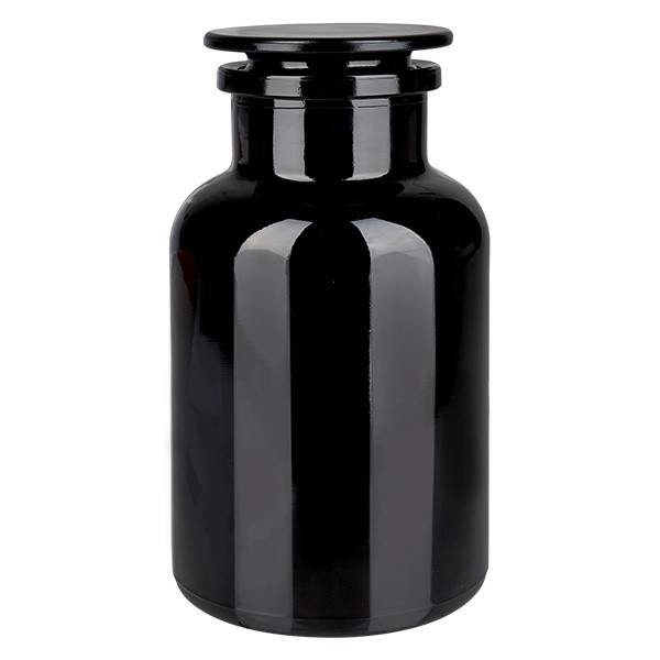 Apothekerflasche 1000 ml Weithals Violettglas inkl. Glasstopfen