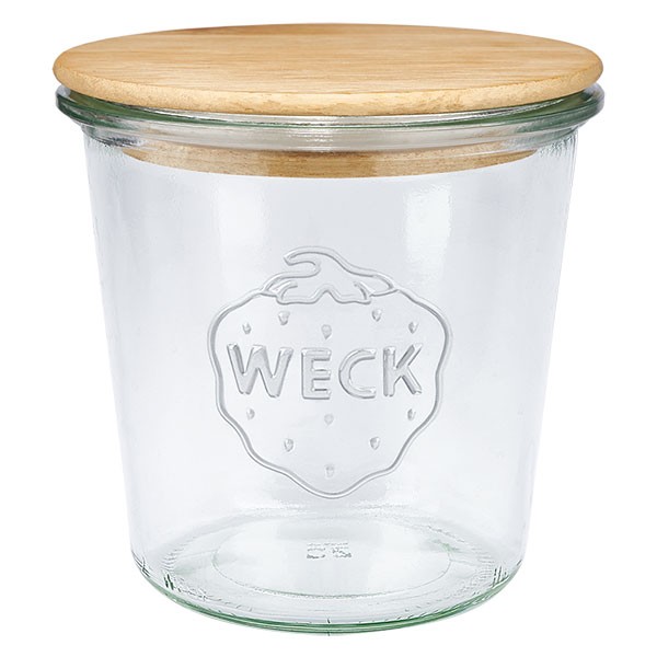 WECK-Sturzglas 580ml (1/2 Liter) mit Holzdeckel