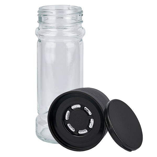 Mühle Vario schwarz für Salz &amp; Gewürze 100ml Glas