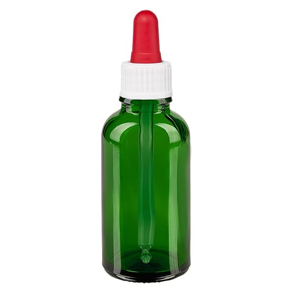Pipettenflasche grün 30ml, Pipette weiss/rot Standard