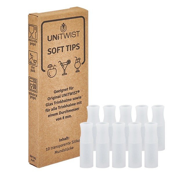 10 Softtips (Mundstücke) für Trinkhalme UNiTWIST