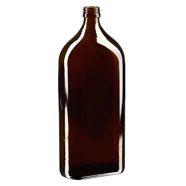 1.000 ml braune Meplatflasche mit PP 28 Mündung