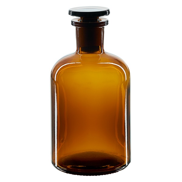  Apothekerflasche 250 ml Enghals Braunglas inkl. Glasstopfen