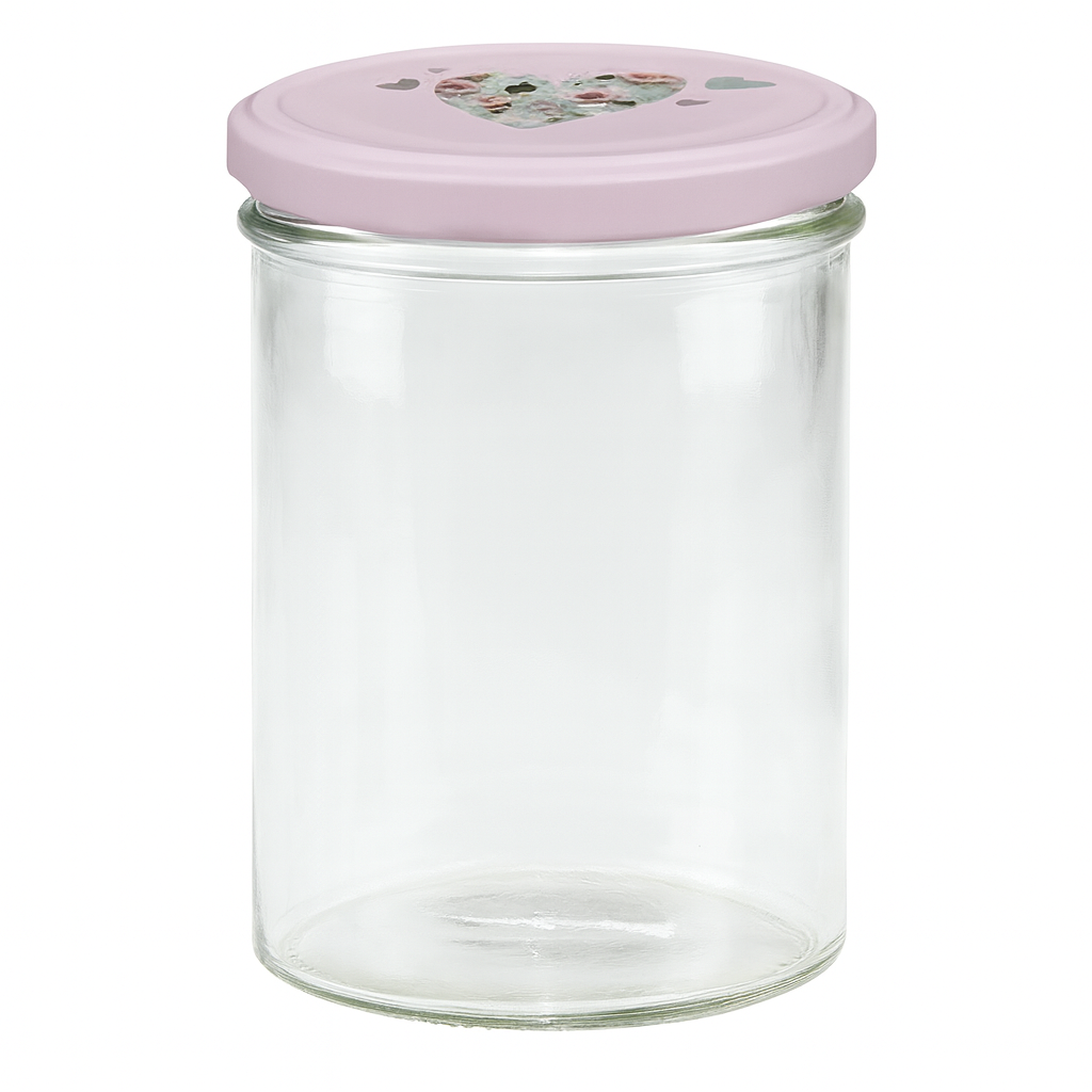 435ml Sturzglas + BasicSeal Deckel Herz rosa UNiTWIST