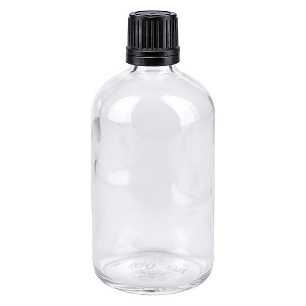 Apothekenflasche klar 100ml Schraubverschluss schwarz Giessring Originalitäts...