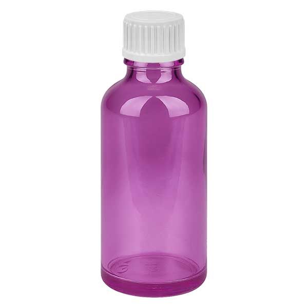 50ml (Globuli)Flasche 3mm Giessring weiß Standard PurpleLine. UT18/50