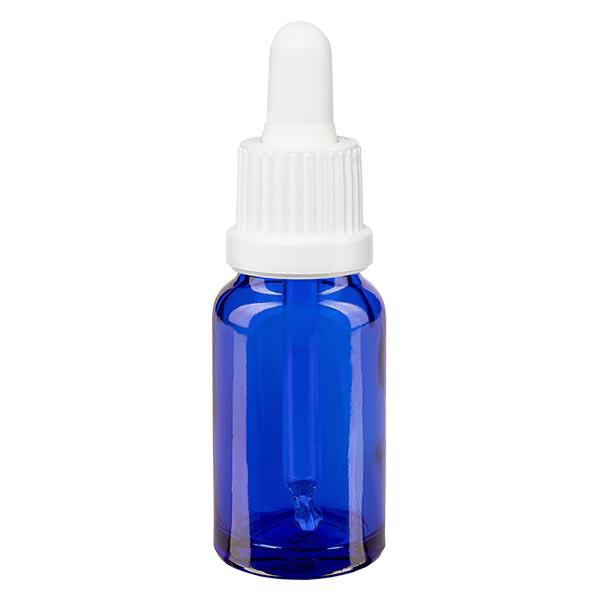 Apothekenflasche blau 10ml Pipette weiß Originalitätsverschluss