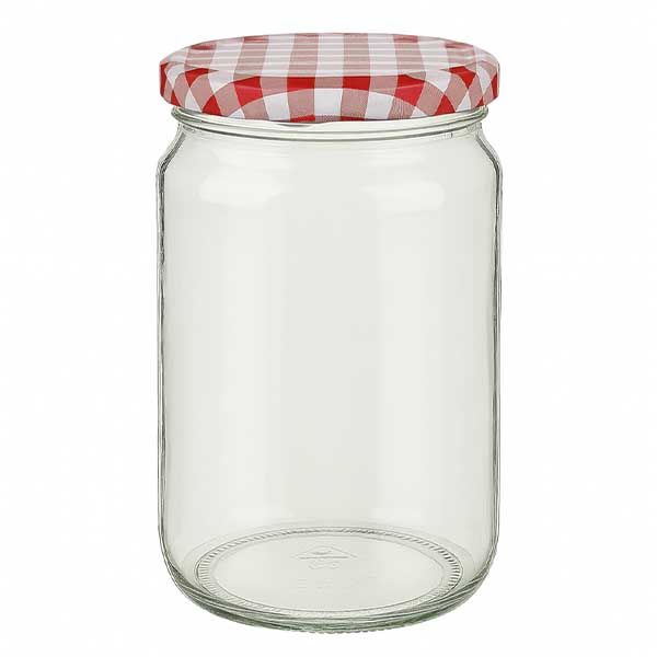 795ml Rundglas mit BasicSeal Deckel rot/weiß UNiTWIST