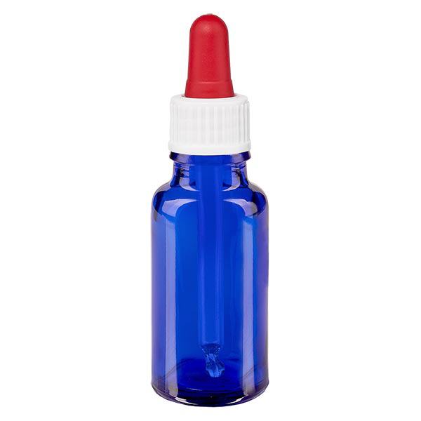 Apothekenflasche blau 20ml Pipette weiß/rot Standard