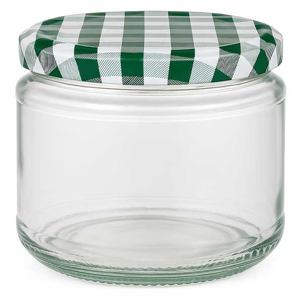 330ml Rundglas + BasicSeal Deckel grün/weiß UNiTWIST