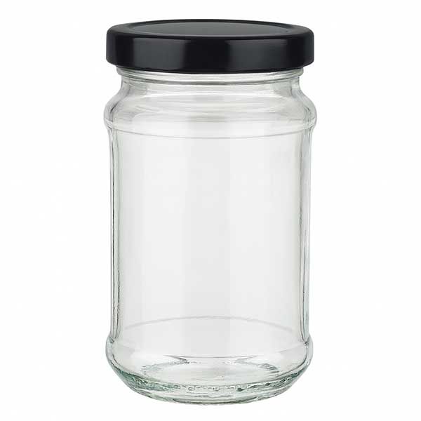 390ml Rundglas + BasicSeal Deckel schwarz deep UT