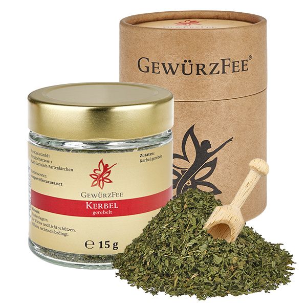 Kerbel gerebelt im Schraubglas Gewürzfee