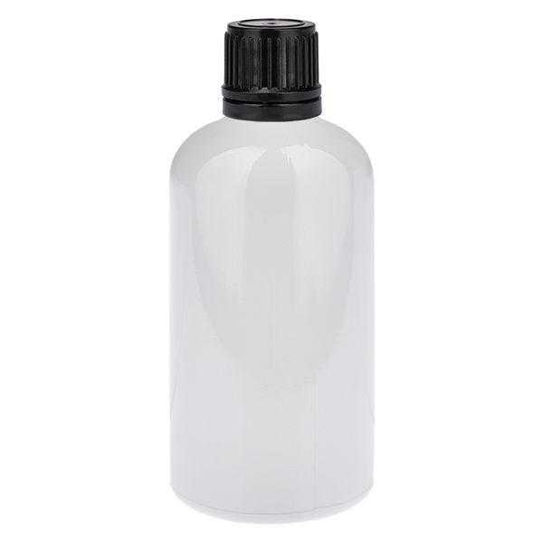 100ml Globuliflasche 8mm Giessring schwarz Standardverschluss WhiteLine UT18/100