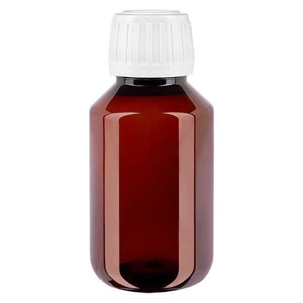 PET Flasche 100ml mit weißem Standard Originalitätsverschluss